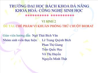 Đề tài Chế phẩm vi khuẩn phòng trừ chuột biorat