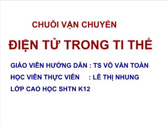 Đề tài Chuỗi vận chuyển điện tử trong ti thể