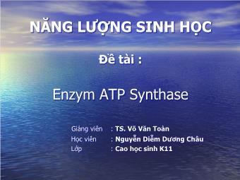 Đề tài Enzym ATP Synthase