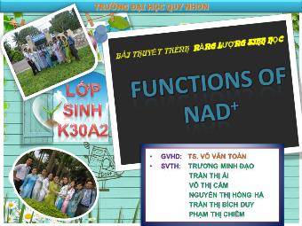 Đề tài Functions of NAD+