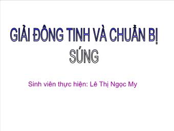 Đề tài Giải đông tinh và chuẩn bị súng