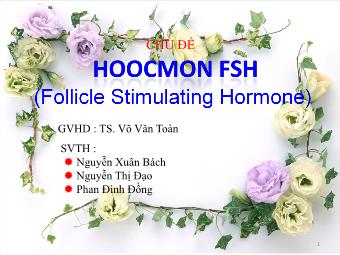 Đề tài Hoocmon FSH (follicle stimulating hormone)