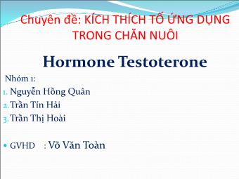 Đề tài Hormone Testoterone