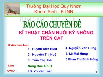 Đề tài Kĩ thuật chăn nuôi kỳ nhông trên cát