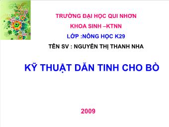 Đề tài Kỹ thuật dẫn tinh cho bò