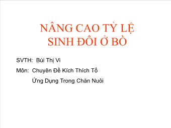 Đề tài Nâng cao tỷ lệ sinh đôi ở bò