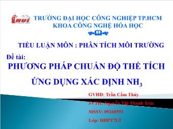 Đề tài Phương pháp chuẩn độ thể tích ứng dụng xác định NH3