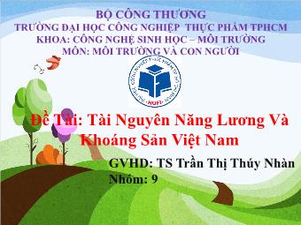 Đề tài Tài nguyên năng lương và khoáng sản Việt Nam