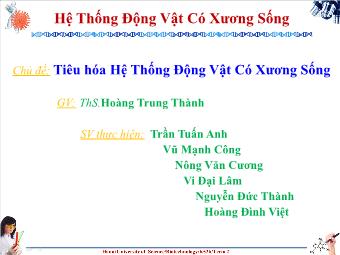 Đề tài Tiêu hóa hệ thống động vật có xương sống