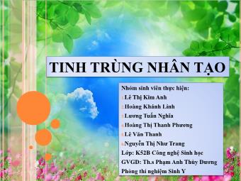 Đề tài Tinh trùng nhân tạo