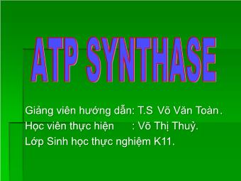 Đề tài về ATP synthase