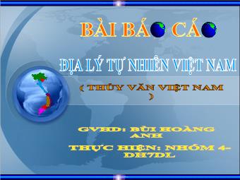 Địa lý tự nhiên Việt Nam (thủy văn Việt Nam)