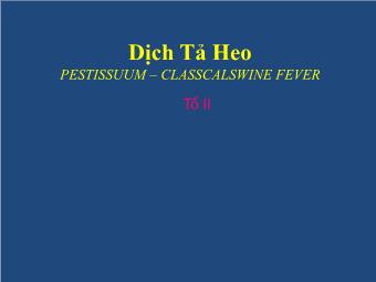 Dịch tả heo (pestissuum – classcalswine fever)