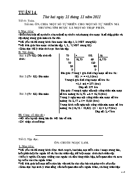 GIáo án chiều Lớp 5 Tuần 14