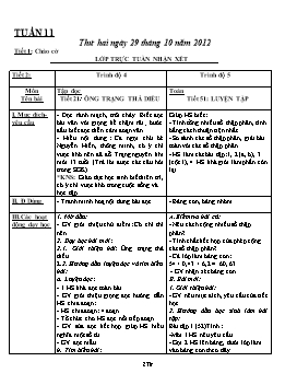 Giáo án Ghép lớp 4 + 5 tuần 11