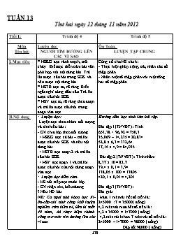 Giáo án Ghép lớp 4 + 5 tuần 13 buổi chiều