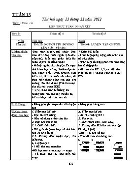 Giáo án Ghép lớp 4 + 5 tuần 13