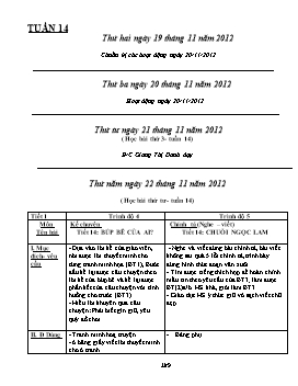 Giáo án Ghép lớp 4 + 5 tuần 14 buổi chiều