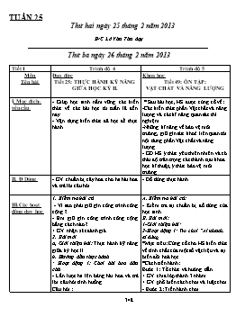 Giáo án Ghép lớp 4 + 5 tuần 25 buổi chiều