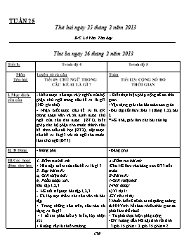 Giáo án Ghép lớp 4 + 5 tuần 25