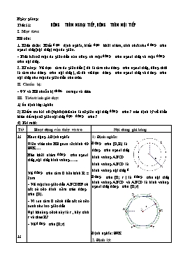 Giáo án Hình 9 tiết 51: Đường tròn ngoại tiếp, đường tròn nội tiếp