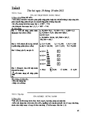 Giáo án Lớp 5 Tuần 08