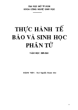 Giáo trình Thực hành tế bào và sinh học phân tử