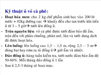 Kỹ thuật ủ vỏ cà phê