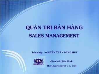 Quản trị bán hàng sales management