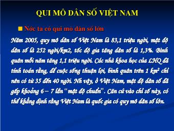 Qui mô dân số Việt Nam