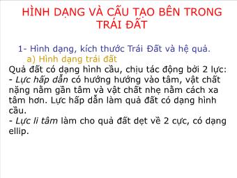 Tài liệu môn Địa lí dành cho giáo viên tiểu học - Phần 2