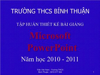 Tập huấn thiết kế bài giảng Microsoft Powerpoint