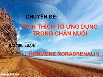 Tiểu luận Hormon Noradrenalin