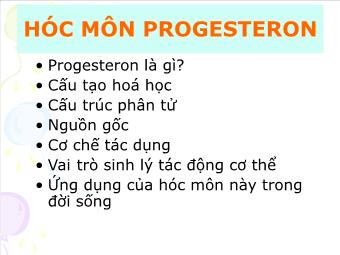 Tiểu luận Hormon Progesteron