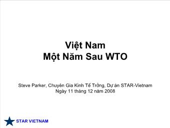 Việt Nam: Một Năm Sau WTO