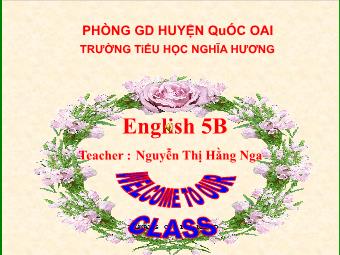 Bài giảng English 5 Unit 12 Directions and Road Signs - Section A 1,2,3