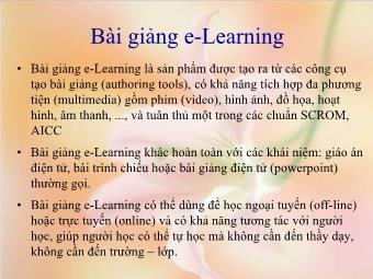 Bài giảng về E-Learning