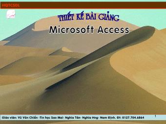 Thiết kế bài giảng Microsoft Access