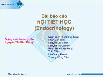 Bài Báo cáo Nội tiết học (endocrinology)