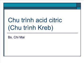 Bài giảng Chu trình acid citric (Chu trình Kreb)