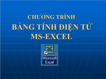 Bài giảng Chương trình bảng tính điện tử MS-Excel