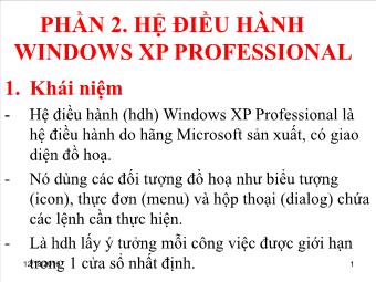 Bài giảng Hệ điều hành windows XP professional