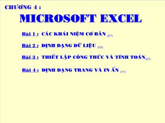 Bài giảng Microsoft Excel (2)