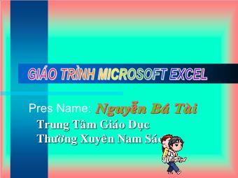 Bài giảng Microsoft Excel (3)