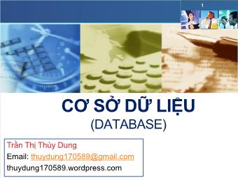 Bài giảng Tổng quan về cơ sở dữ liệu (CSDL)