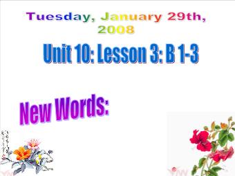 Bài giảng Unit 10: Lesson 3: B 1-3