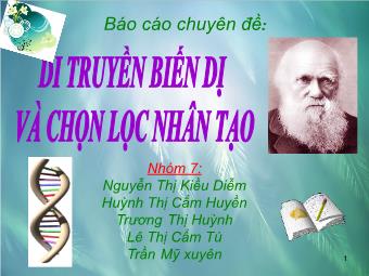 Chuyên đề Di truyền biến dị và chọn lọc nhân tạo theo quan điểm của Darwin