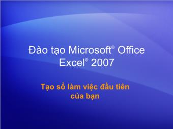 Đào tạo Microsoft Office Excel 2007