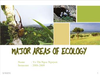 Đề tài Major areas of ecology