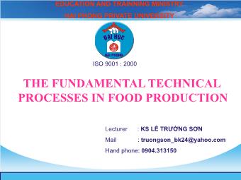 Đề tài The fundamental technical processes in food production